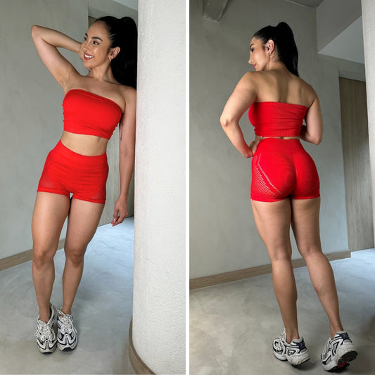 SET SHORT + TOP STRAPLE