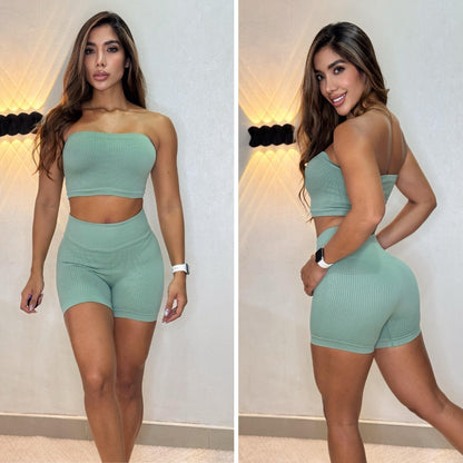 SET SHORT + TOP STRAPLE